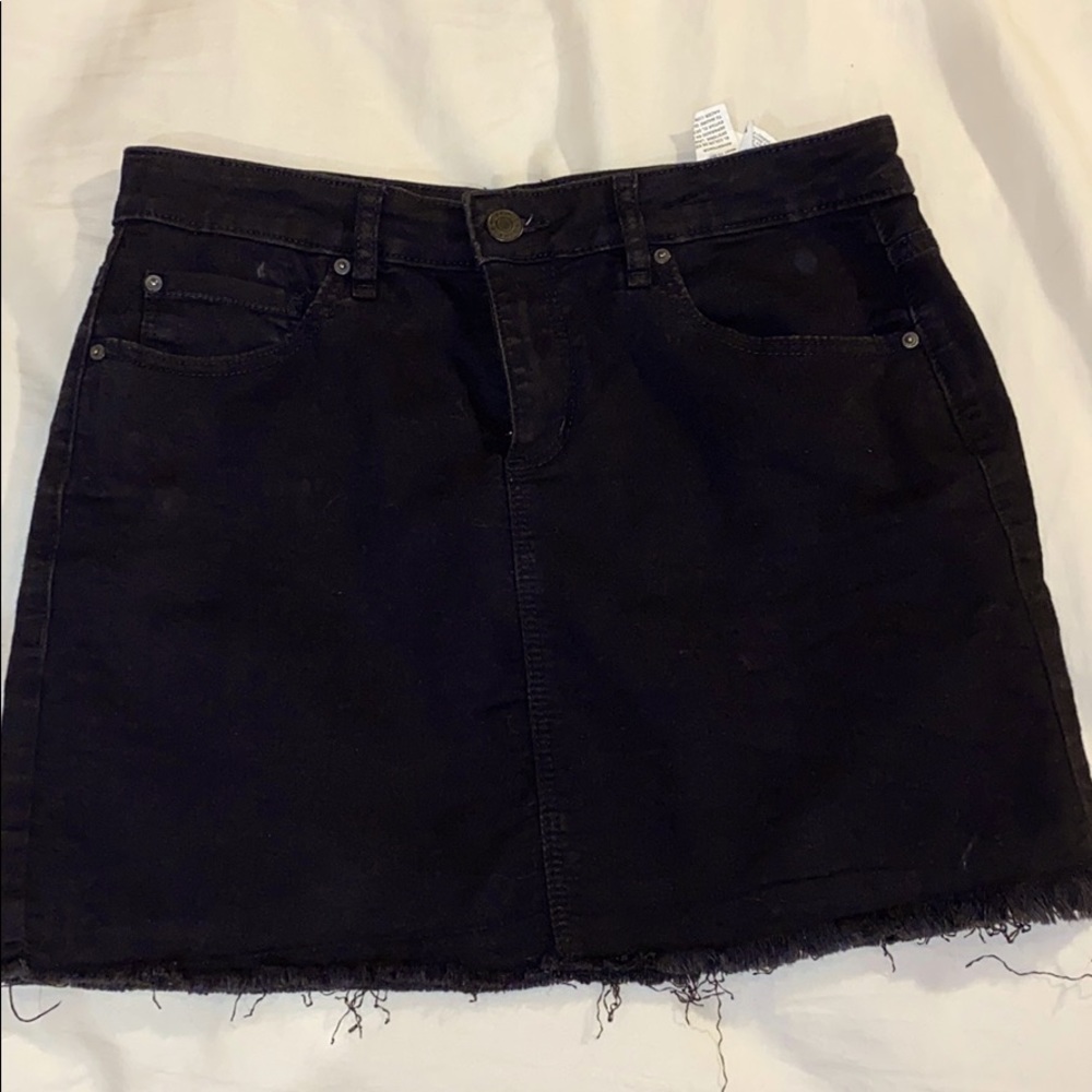 Black denim skirt